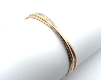 14ct Tri-Colour Intertwined Russian Triple Bangle  14gb0002