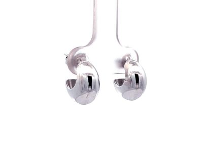 14ct White Gold Small Shell Hoop Earrings  14go0134
