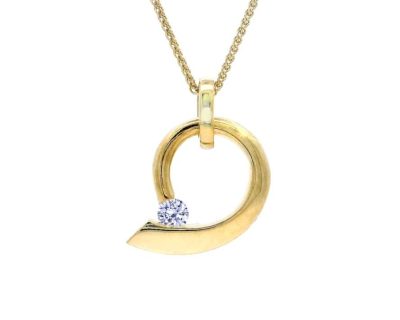 18ct Yellow Gold Fancy Diamond (0.20ct) Pendant handcrafted  18dah0170