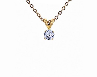18ct Yellow Gold Diamond (0.49ct) in Claw Setting Pendant handcrafted  18dah0174