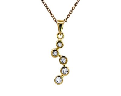 18ct Yellow Gold Irregular Diamond Pendant handcrafted  18dah0178