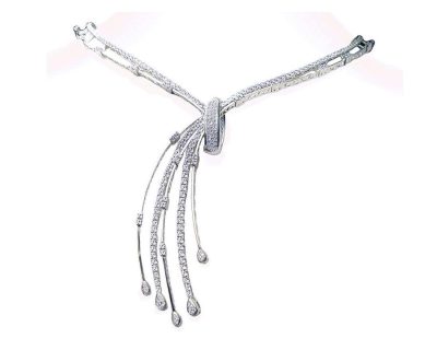 18ct White Gold Fancy Chocker with Different Sizes of Diamonds  8dc0057
