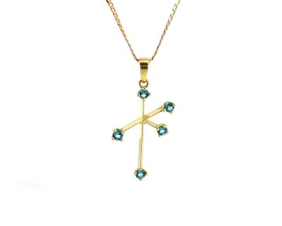 18ct Yellow Gold Tourmaline Southern Cross Pendant  18kds0412