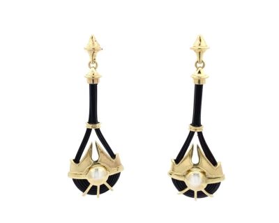 9ct Yellow Gold Pattern Hanging Earrings  9afo0239