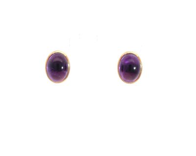9ct Yellow Gold Amethyst Stud Earrings (Only available in Namibia)  9amo0019