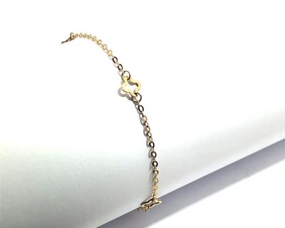 9ct Yellow Gold Clover Bracelet (Only available in Namibia)  9ga0330