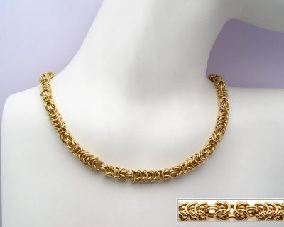 9ct Yellow Gold Byzantine Necklace 9gk0026