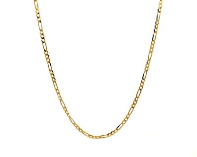 9ct Yellow Gold Figaro 3+1 Bevel Chain Necklace  9gk1351