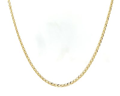 9ct Yellow Gold Diamond Cut Wheat Adjustable Chain Necklace  9gk1354