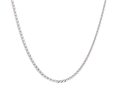 9ct White Gold Diamond Cut Wheat Adjustable Chain Necklace  9gk1356