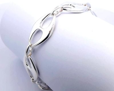 Silver Fancy Open Link Bracelet  aga0200