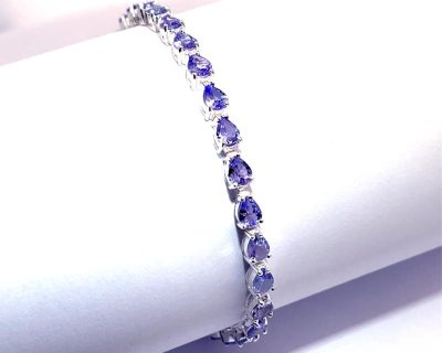 Silver Pear-Shaped Tanzanite Bracelet  aga0222