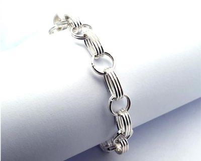 Silver Double Link Oval Bracelet (Only available in Namibia)  aga0232