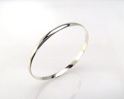 Silver Half Round Bangle handcrafted (Only available in Namibia)  agbg0297
