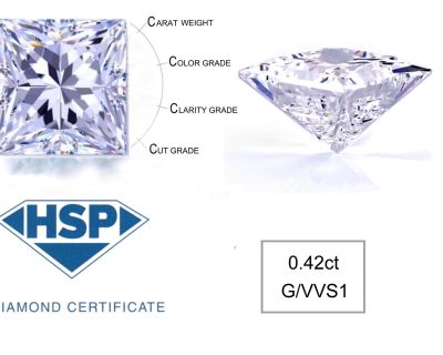 0.42ct Square Princess Cut Natural  Diamond DIA6028172 POR
