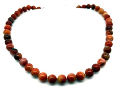 Reddish Brown Agate Bead Necklace (Only available in Namibia)  stk1073