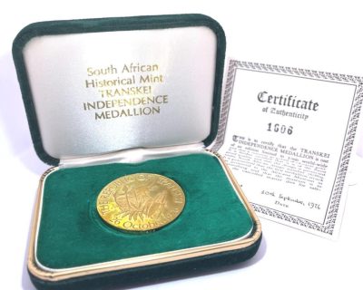 18ct Yellow Gold Transkei Independence Medallion  18mad0001